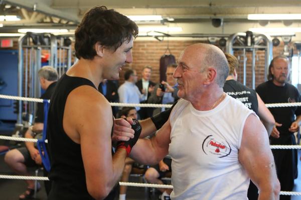 Photo of Mickey MacDonald with Justin Trudeau